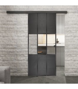 Glasschiebetür BLACK-LINE Loft Schwarzeisen | Glastuershop24
