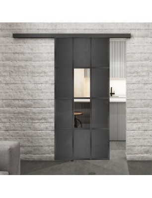 Glasschiebetür BLACK-LINE Loft Schwarzeisen | Glastuershop24
