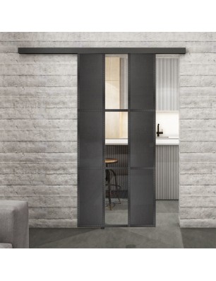 Glasschiebetür BLACK-LINE Loft Schwarzeisen | Glastuershop24