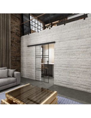 Glasschiebetür BLACK-LINE Loft Schwarzlack 20 | Glastuershop24