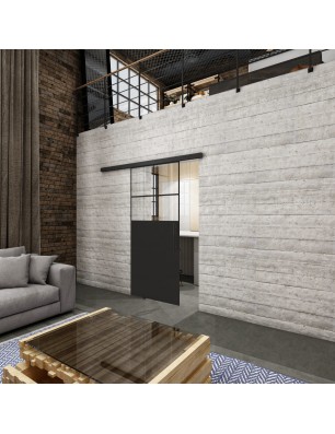 Glasschiebetür BLACK-LINE Loft Schwarzlack 23 | Glastuershop24