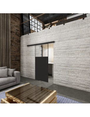 Glasschiebetür BLACK-LINE Loft Schwarzlack 25 | Glastuershop24