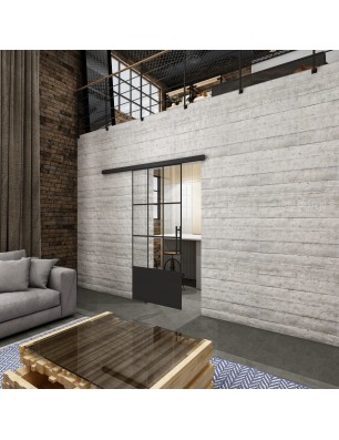 Glasschiebetür BLACK-LINE Loft Schwarzlack 38 | Glastuershop24