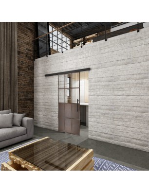 Glasschiebetür BLACK-LINE Loft Rosteisen | Glastuershop24
