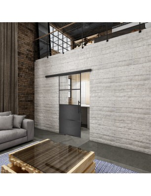 Glasschiebetür BLACK-LINE Loft Schwarzeisen | Glastuershop24