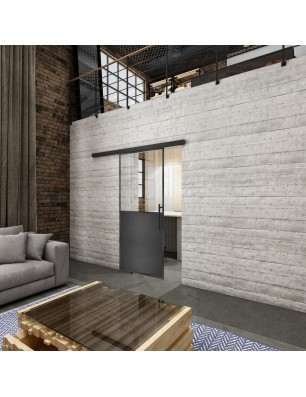 Glasschiebetür BLACK-LINE Loft Schwarzeisen | Glastuershop24