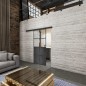 Glasschiebetür BLACK-LINE Loft Schwarzeisen Genietet 18 Auf Klarglas