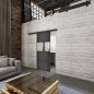 Glasschiebetür BLACK-LINE Loft Schwarzeisen Genietet 29 Auf Klarglas