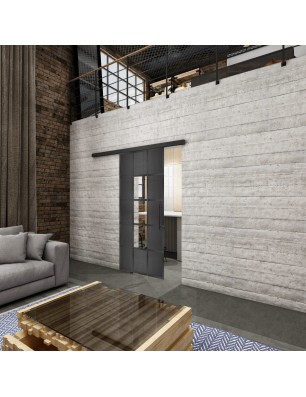 Glasschiebetür BLACK-LINE Loft Schwarzeisen | Glastuershop24