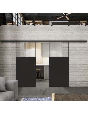 Glasschiebetür BLACK-LINE Loft Schwarzlack 25 | Glastuershop24