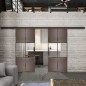 Glasschiebetür BLACK-LINE Loft Rosteisen Genietet 30 Auf Klarglas