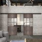 Glasschiebetür BLACK-LINE Loft Rosteisen Genietet 31 Auf Klarglas