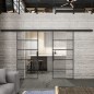 Glasschiebetür BLACK-LINE Loft Schwarzeisen Genietet 01 Auf Klarglas Glasschiebetür BLACK-LINE Loft Schwarzeisen Genietet 01 Auf Klarglas