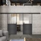 Glasschiebetür BLACK-LINE Loft Schwarzeisen Genietet 16 Auf Klarglas