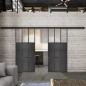 Glasschiebetür BLACK-LINE Loft Schwarzeisen Genietet 23 Auf Klarglas Glasschiebetür BLACK-LINE Loft Schwarzeisen Genietet 23 Auf Klarglas