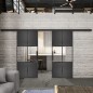 Glasschiebetür BLACK-LINE Loft Schwarzeisen Genietet 30 Auf Klarglas
