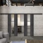 Glasschiebetür BLACK-LINE Loft Schwarzeisen Genietet 36 Auf Klarglas