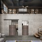 Glasschiebetür BLACK-LINE Loft Rosteisen Genietet 23 Auf Klarglas
