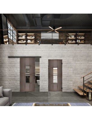 Glasschiebetür BLACK-LINE Loft Rosteisen | Glastuershop24