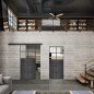 Glasschiebetür BLACK-LINE Loft Schwarzeisen Genietet 17 Auf Klarglas Glasschiebetür BLACK-LINE Loft Schwarzeisen Genietet 17 Auf Klarglas