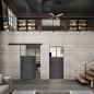 Glasschiebetür BLACK-LINE Loft Schwarzeisen Genietet 19 Auf Klarglas Glasschiebetür BLACK-LINE Loft Schwarzeisen Genietet 19 Auf Klarglas
