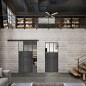 Glasschiebetür BLACK-LINE Loft Schwarzeisen Genietet 23 Auf Klarglas Glasschiebetür BLACK-LINE Loft Schwarzeisen Genietet 23 Auf Klarglas