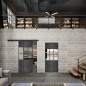 Glasschiebetür BLACK-LINE Loft Schwarzeisen Genietet 31 Auf Klarglas