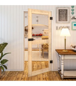 Country Astkiefer Modell 21 | Glastür mit Holzoptik | Glastuershop24