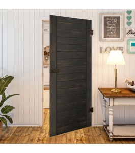 Ganzglastür Country schwarz gebeizt Modell 10 | Glastuershop24