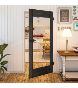 Ganzglastür Country schwarz gebeizt Modell 11 | Glastuershop24