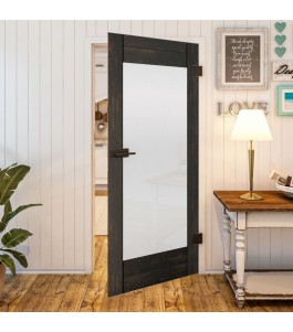 Ganzglastür Country Schwarz gebeizt Modell 13 | Glastuershop24