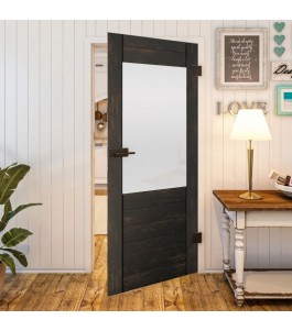 Ganzglastür Country Schwarz gebeizt Modell 14 | Glastuershop24