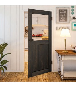 Ganzglastür Country Schwarz gebeizt Modell 21 | Glastuershop24