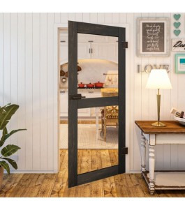 Ganzglastür Country Schwarz gebeizt Modell 22 | Glastuershop24
