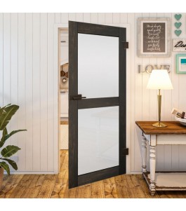 Ganzglastür Country schwarz gebeizt Modell 24 | Glastuershop24