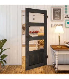 Ganzglastür Country Schwarz gebeizt Modell 32 | Glastuershop24