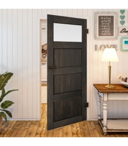 Ganzglastür Country Schwarz gebeizt Modell 38 | Glastuershop24