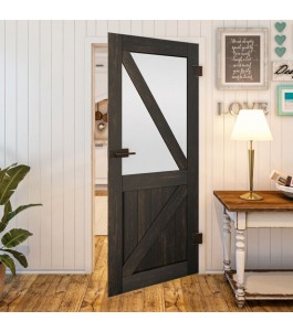 Ganzglastür Country Schwarz gebeizt Modell 44 | Glastuershop24
