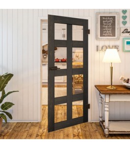 Ganzglastür Country Schwarz gebeizt Modell 61 | Glastuershop24