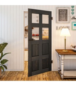 Ganzglastür Country schwarz gebeizt Modell 62 | Glastuershop24