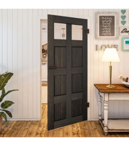 Ganzglastür Country schwarz gebeizt Modell 63 | Glastuershop24