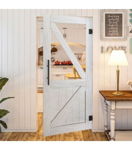 Pendeltür Country Weiß Rustikal Modell 42 – Glastuershop24