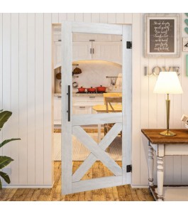 Pendeltür Country Weiss Rustikal Modell 51 – Glastuershop24