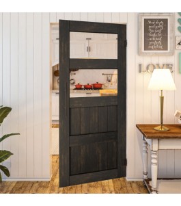 Pendeltür Country Schwarz gebeizt Modell 33 – Glastuershop24