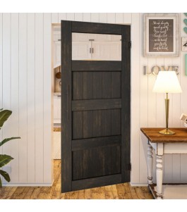 Pendeltür - Country Schwarz gebeizt Modell 34 | Glastuershop24