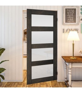 Pendeltür Country Schwarz gebeizt Modell 35 – Glastuershop24