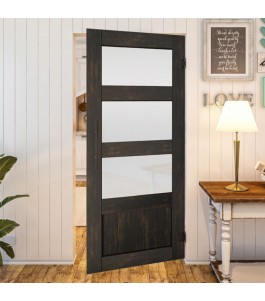 Pendeltür Country Schwarz gebeizt Modell 36 – Glastuershop24