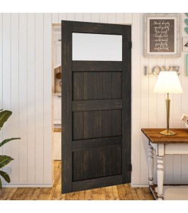 Pendeltür Country Schwarz gebeizt Modell 38 | Glastuershop24