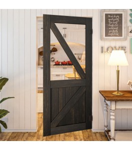 Pendeltür - Country Schwarz gebeizt Modell 42 | Glastuershop24
