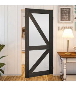 Pendeltür Country Schwarz gebeizt Modell 43 | Glastuershop24